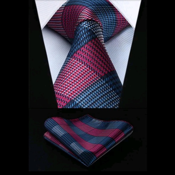 THE JACOB~TYRE PLAID TIE&SQUARE SETZ